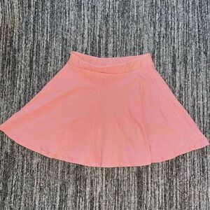 SO‎ Womens Mini Skater Skirt Size Medium Coral Pink Pull In Striped Y2K